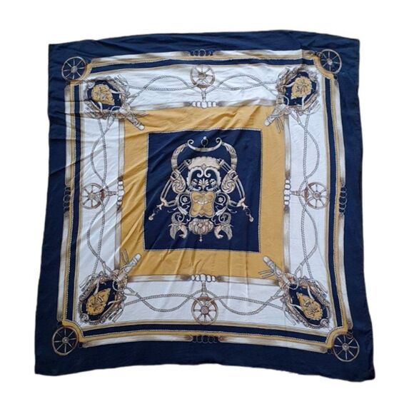 Women's Square Scarf Shawl with Print, Shawl 30x30 in - Picture 2 of 4